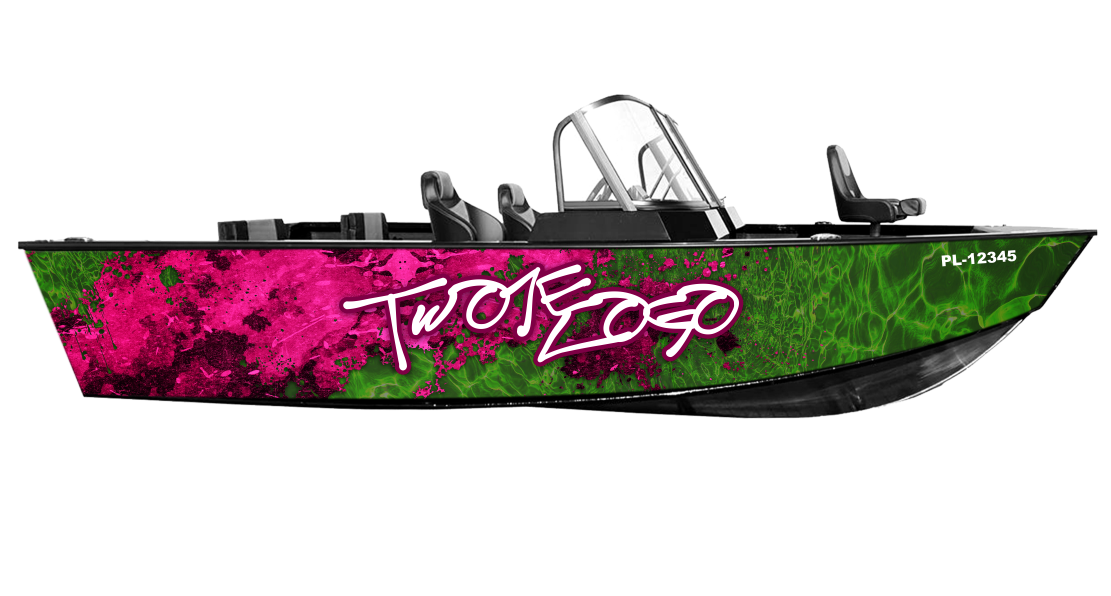 Okleiny na łodzie Pink Green